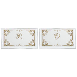 Housse D'oreillers "Albâtre" Monogramme Art Nouveau