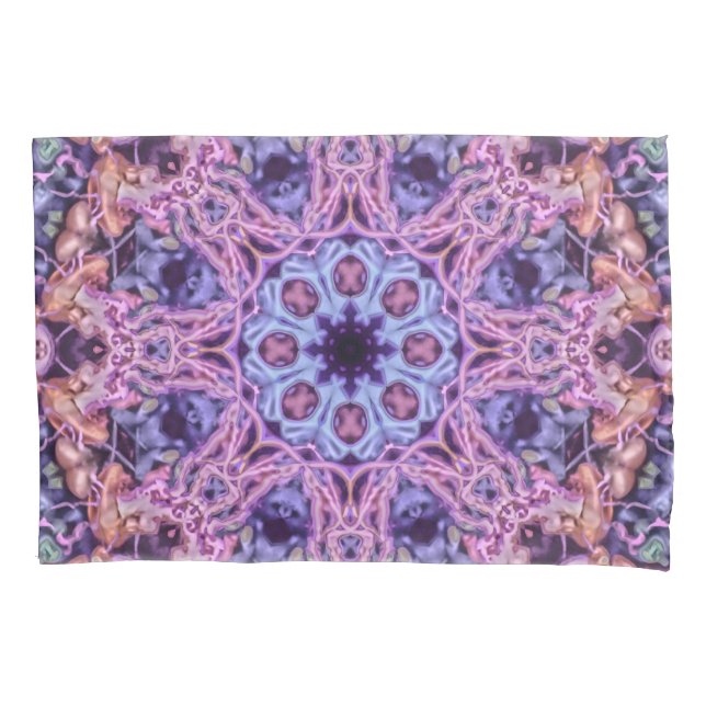 Housse D'oreillers Alien complexe pourpre Kaleidoscopic Mandala (devant-gauche)