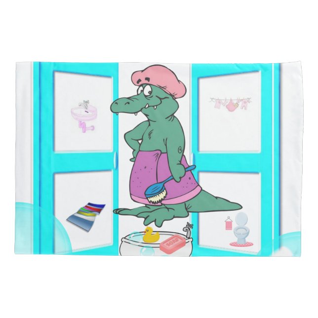 Housse D'oreillers Alligator de bain coussin Coque (Dos)