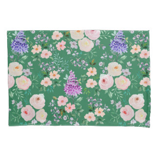 Housse D'oreillers Amazon vert aquarelle Floral