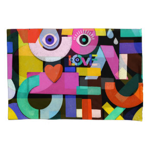 Housse D'oreillers Amour Abstrait, yeux : motif coloré