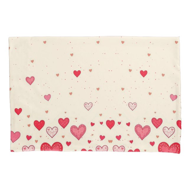 Housse D'oreillers Amour, Coeurs, Valentines, Mariage - Pillowcase (devant)