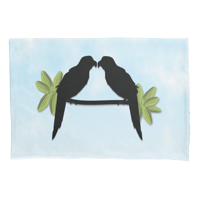 Housse D'oreillers Amour du perroquet (devant)