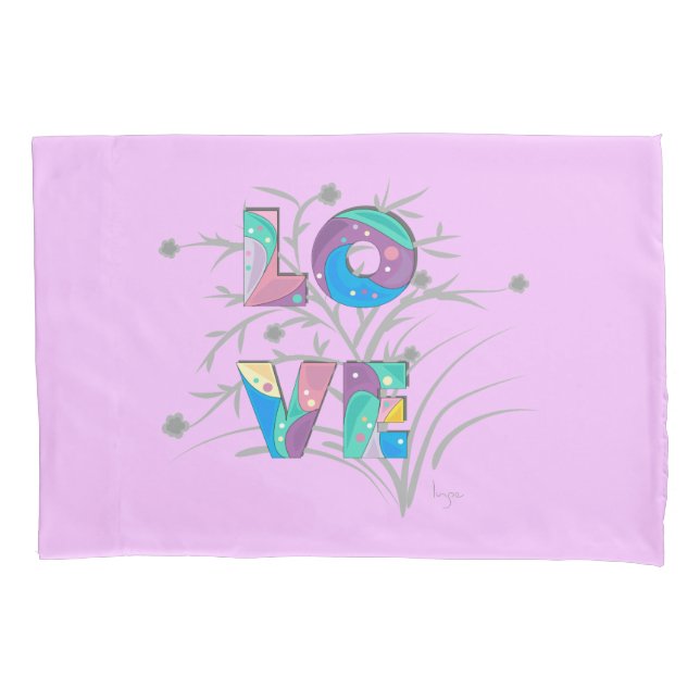 Housse D'oreillers Amour moderne avec Fleurs Lilac Cute Coussin Coque (devant)
