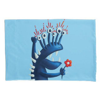 Housse D'oreillers Amusant Monster Flower Blue
