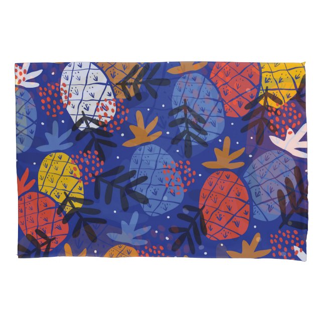 Housse D'oreillers Ananas Abstrait Feuille Vintage Motif (devant)