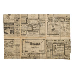 Housse D'oreillers Ancien journal : arrière - plan de papier vintage.