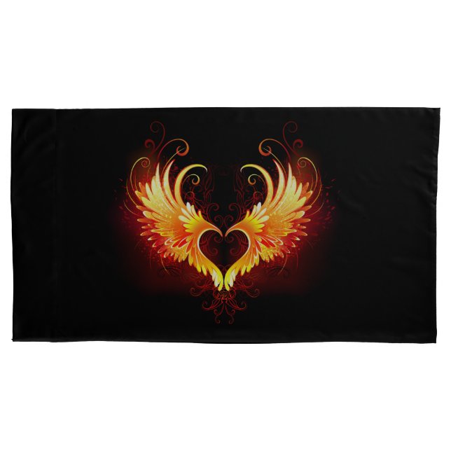 Housse D'oreillers Angel Fire Heart with Wings (devant-gauche)