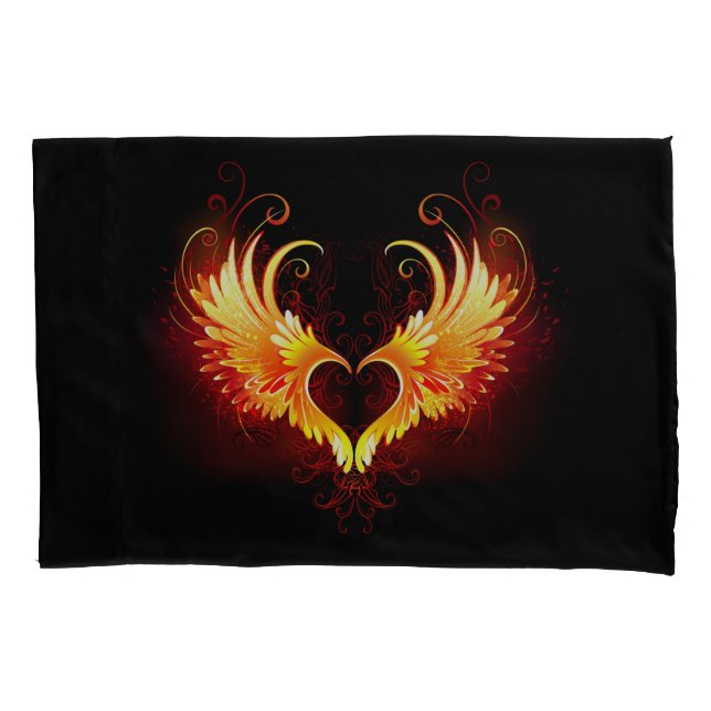 Housse D'oreillers Angel Fire Heart with Wings (devant-gauche)