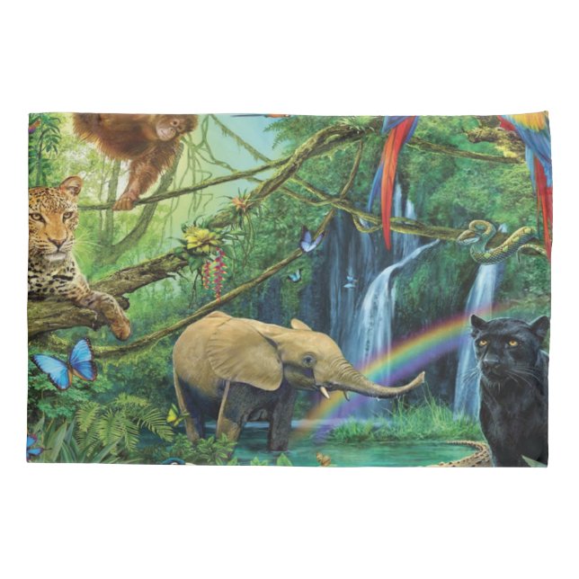 Housse D'oreillers Animals living together throw pillow (Dos)