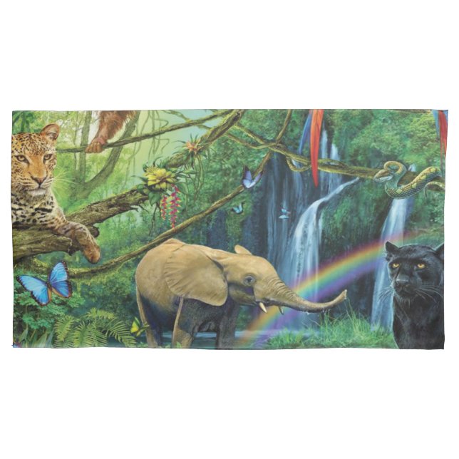 Housse D'oreillers Animals living together throw pillow (devant)
