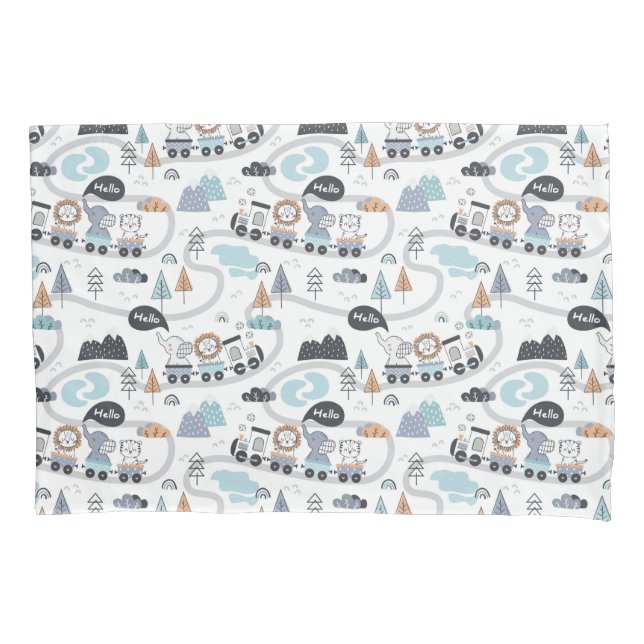 Housse D'oreillers Animaux de la jungle former bébé bébé enfant garço (devant)