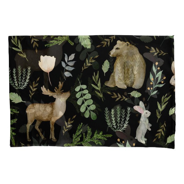 Housse D'oreillers Animaux mignons : Aquarelle Tirée À La Main. (devant)