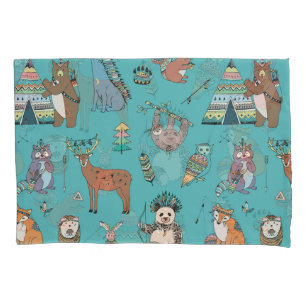 Housse D'oreillers Animaux tribaux : motif forestier.