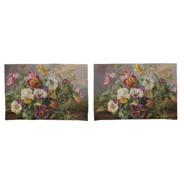 Housse D'oreillers Anton Mollis Vintage Pansy (devant-Set)