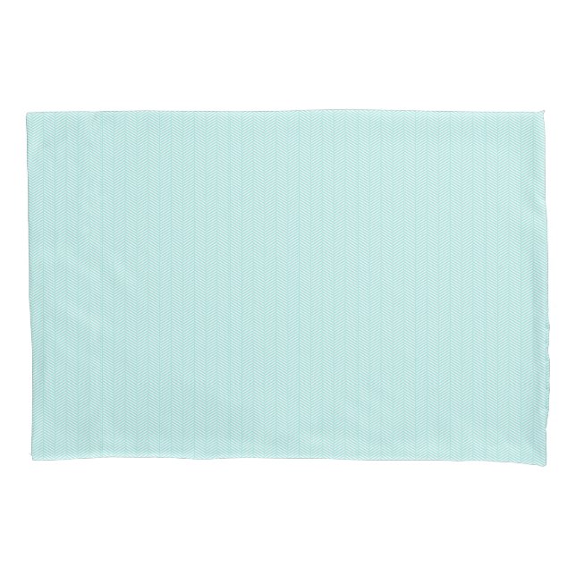 Housse D'oreillers Aqua Blue Turquoise Turquoise blanc Chevron (devant)
