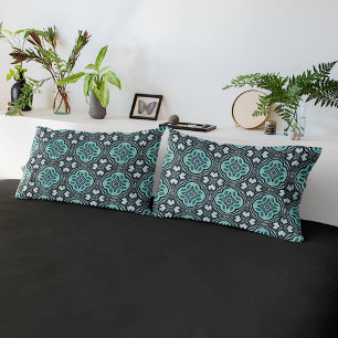 Housse D'oreillers Aqua Turquoise Turquoise Bleu Vert Bohème Tribal A