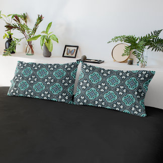 Housse D'oreillers Aqua Turquoise Turquoise Bleu Vert Bohème Tribal A