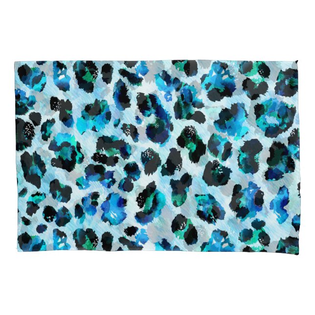 Housse D'oreillers Aquarelle Abstraite Motif de peau léopard (devant)