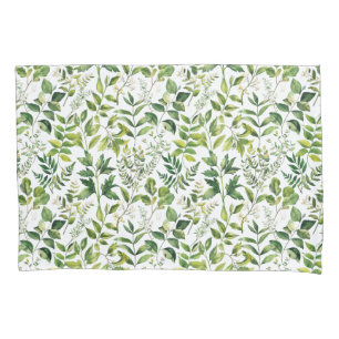 Housse D'oreillers Aquarelle Botanique Vert feuilles