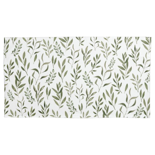 Housse D'oreillers Aquarelle Eucalyptus Motif Feuille   (devant)
