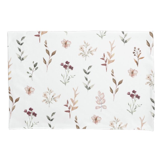 Housse D'oreillers Aquarelle Fleur sauvage Botanique Floral (devant)