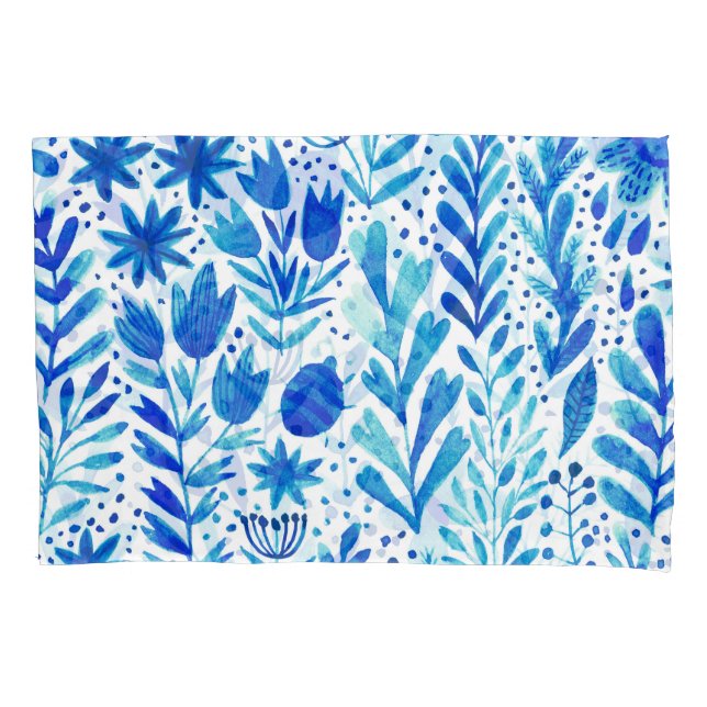 Housse D'oreillers Aquarelle florale Plantes texture transparente (devant)