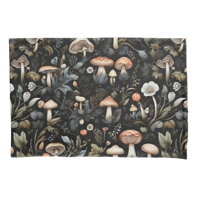 Housse D'oreillers Aquarelle Forêt Verdure Champignons Automne (devant)