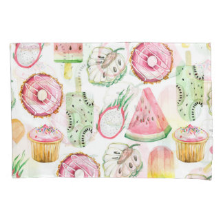 Housse D'oreillers Aquarelle fruits tropicaux, glace motif.