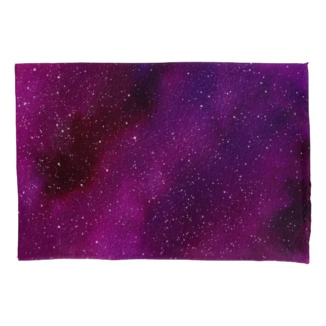 Housse D'oreillers Aquarelle Galaxies rose violet (devant)