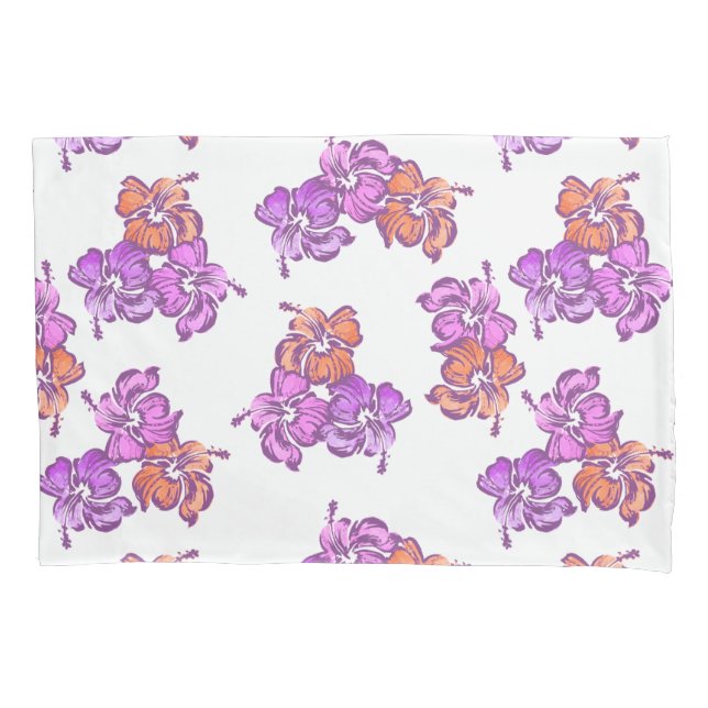 Housse D'oreillers Aquarelle Hibiscus Hawaiian Floral Reversible (devant)