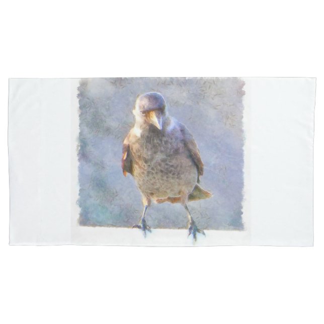 Housse D'oreillers Aquarelle Jackdaw (devant)