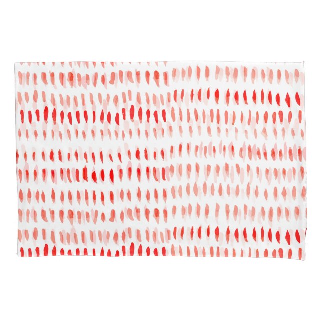 Housse D'oreillers Aquarelle lineart : motif gris rouge. (devant)