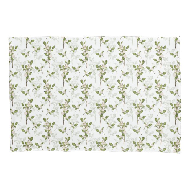 Housse D'oreillers Aquarelle Mistletoe Plante d'hiver Motif transpare (devant-gauche)