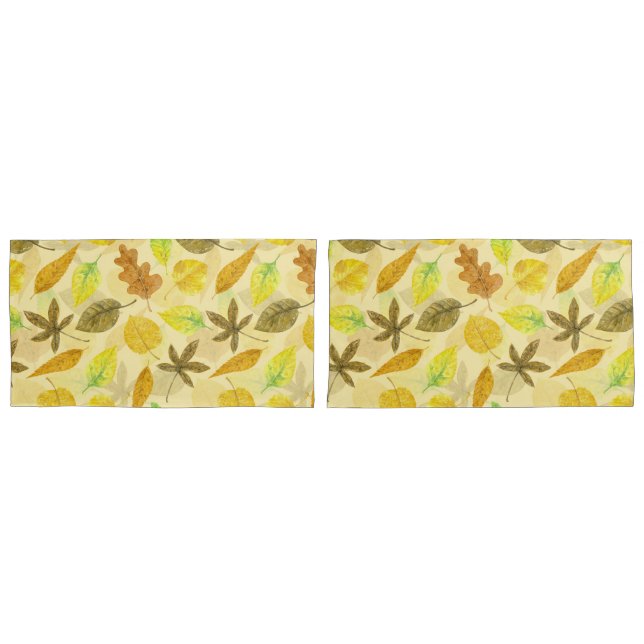 Housse D'oreillers Aquarelle motif d'automne 2 (devant-Set)