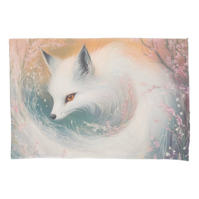 Housse D'oreillers Aquarelle Mystic Bloom Spring Fox (devant)