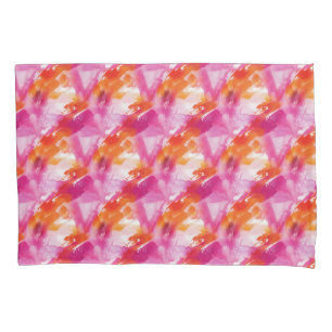 Housse D'oreillers Aquarelle Orange Rose Abstrait