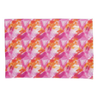 Housse D'oreillers Aquarelle Orange Rose Abstrait