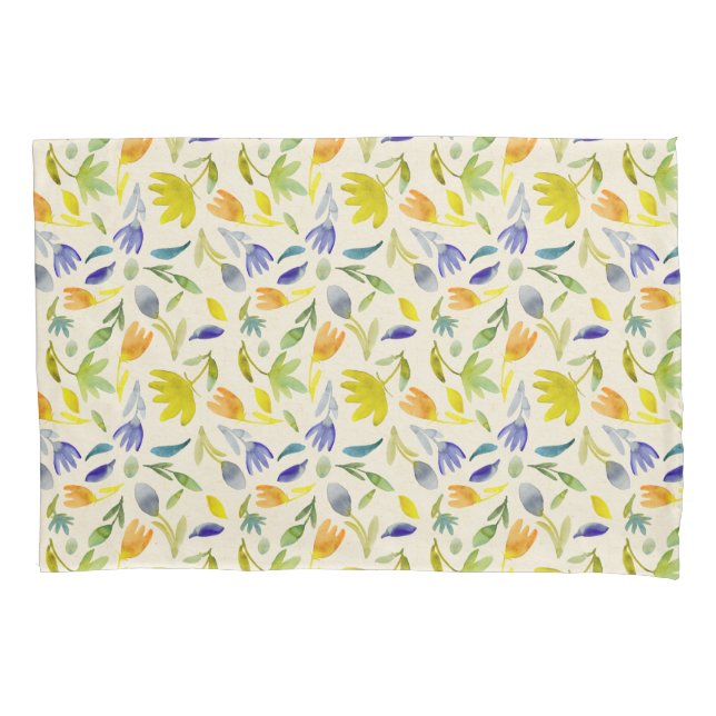 Housse D'oreillers Aquarelle rustique Jardin Floral Botanique (devant)