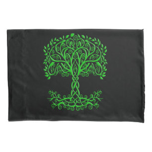 Housse D'oreillers Arbre Celtique Vert De Vie