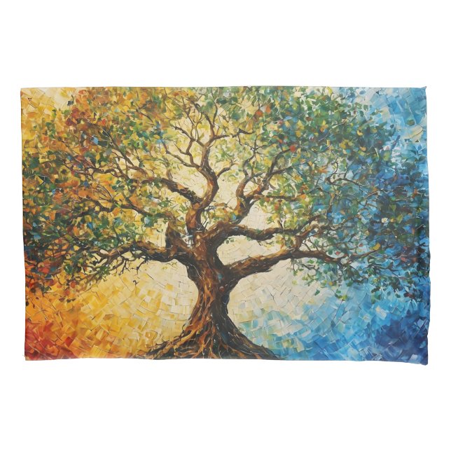 Housse D'oreillers Arbre de connaissances - Peinture à l'huile (devant)