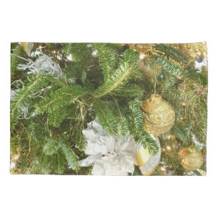 Housse D'oreillers Arbre de Noël I Argent et Or