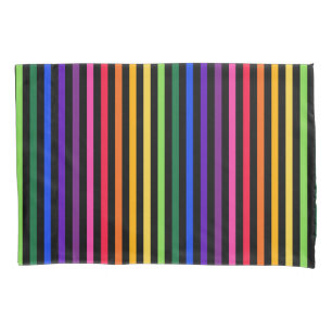 Housse D'oreillers Arc-en-ciel et rayures noires