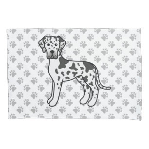 Housse D'oreillers Arlequin Grand Danois Chien de Dessin Animé Mignon