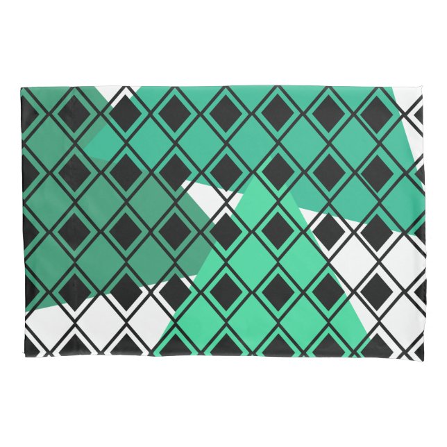 Housse D'oreillers Arlequin Triangle Vert (devant)