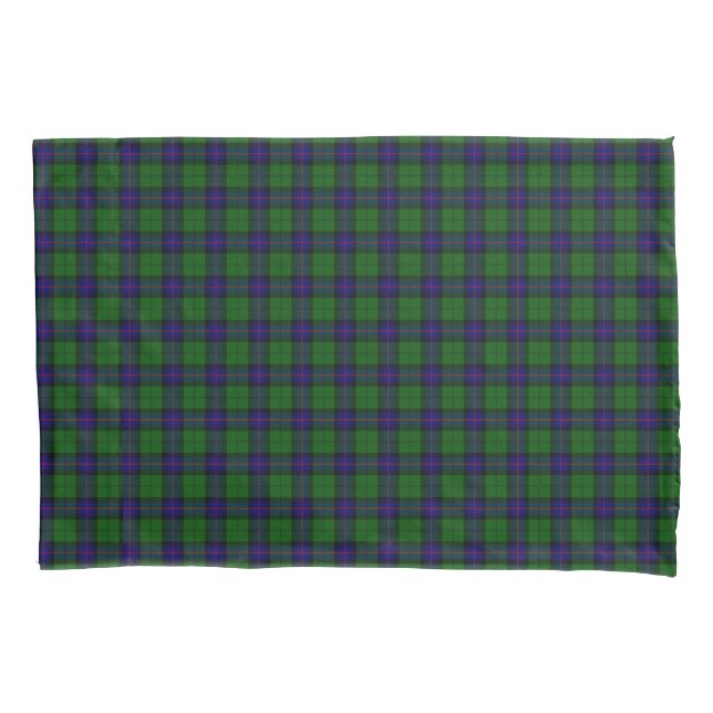 Housse D'oreillers Armstrong tartan bleu et vert plaid (devant)