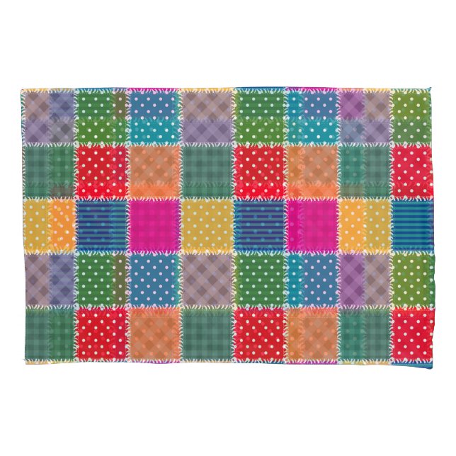 Housse D'oreillers Arrière - plan Patchwork : Mélange de Motifs diver (devant)
