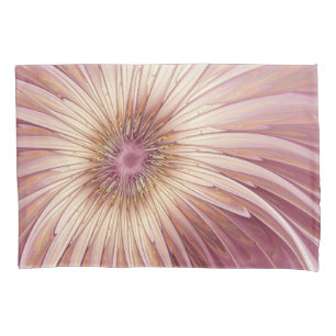 Housse D'oreillers Art Abstrait Fractal Fleur & Tons de Bourgogne