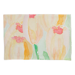 Housse D'oreillers Art aquarelle surdimensionné des tulipes Abstraite