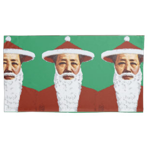 Housse D'oreillers Art de bruit chinois de Joyeux Noël de Mao le pè